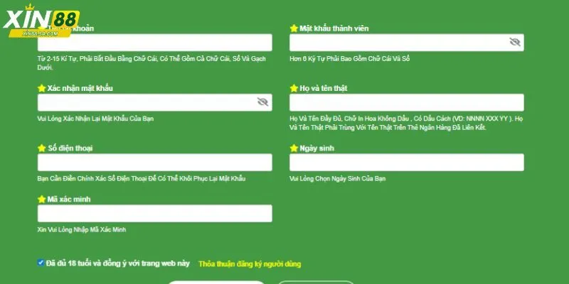 Hướng dẫn người chơi cách đăng ký Xin88